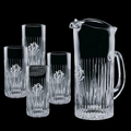 30 Oz. Crystal Carey Pitcher and 4 Hiball Glasses